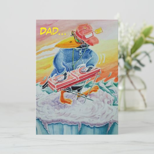 VATER'S DAY FUNNY GREETINGS CARD. DANKESKARTE (Stehend Vorderseite)