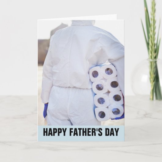 VATER'S DAY FUNNY TOILET PAPER HAZMAT ANZUG CARDS KARTE (Vorderseite)