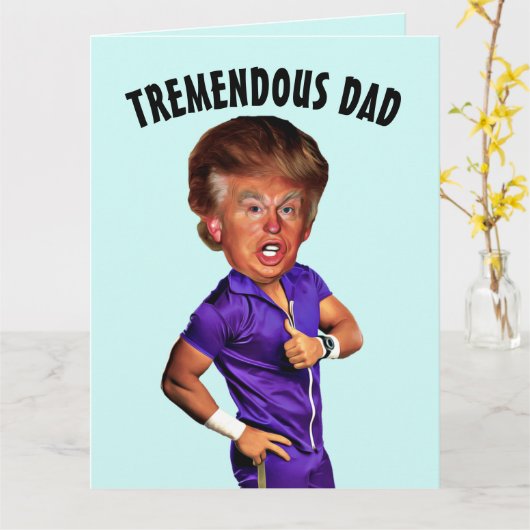 VATER'S DAY FUNNY TRUMP BIG GREETING CARD KARTE (Gelbe Blume)