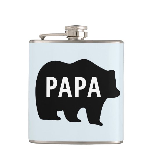 VATER'S DAY GRIZZLY BEAR Flask Flachmann (Vorderseite)