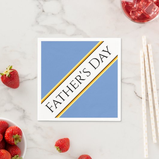 VATER's DAY Light Blue White Slant Racing Streifen Serviette (Beispiel)