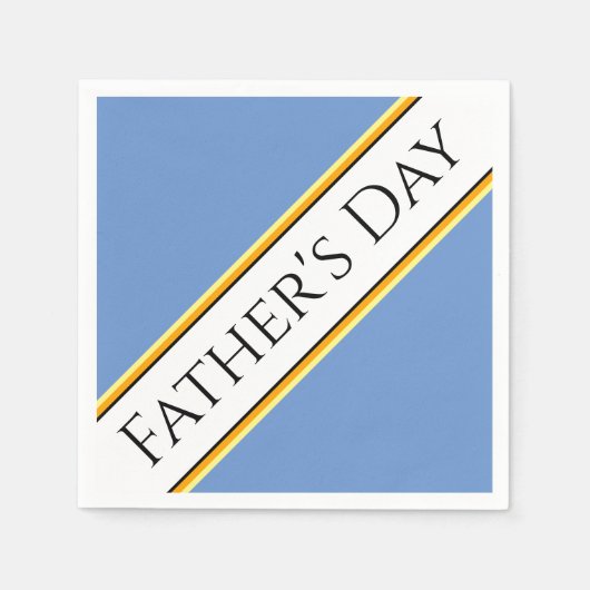 VATER's DAY Light Blue White Slant Racing Streifen Serviette (Vorderseite)