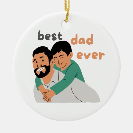 "Vaters Design Corner: Die Vaterschaft feiern Keramik Ornament (Vorne)