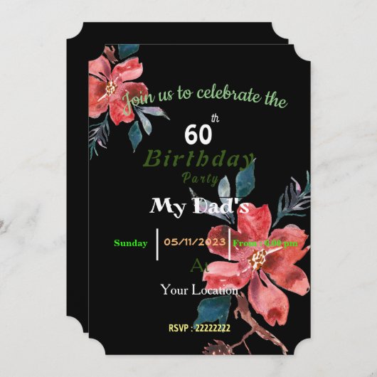 Vaters Einladung zum Geburtstag (Vorne/Hinten)