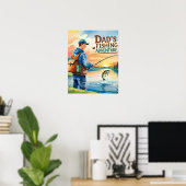 Vater's Fishing Adventure Watercolor Poster (Heimbüro)