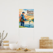 Vater's Fishing Adventure Watercolor Poster (Küche)
