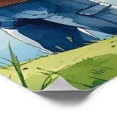 Vater's Fishing Adventure Watercolor Poster (Ecke)