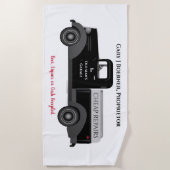 Vaters Funny Beach Handtuch Garage LKW Bierweine (Vorderseite)