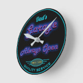 Vaters Garage blauer Nebel sucht nach jedem belieb Runde Wanduhr (Winkel)