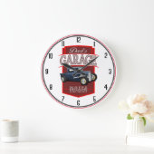 Vaters Garage Blue Frisierte Auto Große Wanduhr (Zuhause)