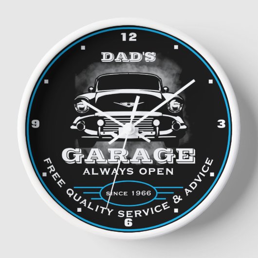 Vaters Garage oder ein Name immer offene Fünfziger Uhr (Vorderseite)
