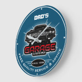 Vaters Garage oder irgendein Name öffnen immer Oce Große Wanduhr (Winkel)