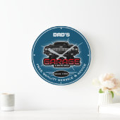 Vaters Garage oder irgendein Name öffnen immer Oce Große Wanduhr (Zuhause)