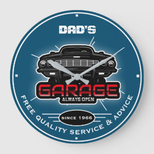 Vaters Garage oder irgendein Name öffnen immer Oce Große Wanduhr