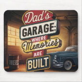 Vaters Garage Retro Vintages Autozeichen Mousepad (Vorne)