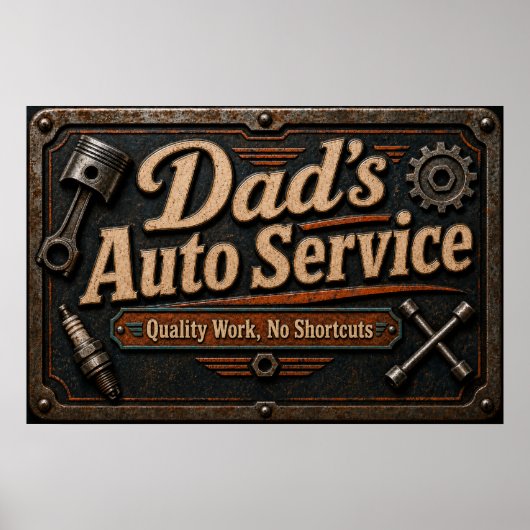 Vaters Garagenposter Poster (Vorne)