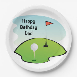 Vaters Geburtstag - Golf-Papierpartyplatten Pappteller