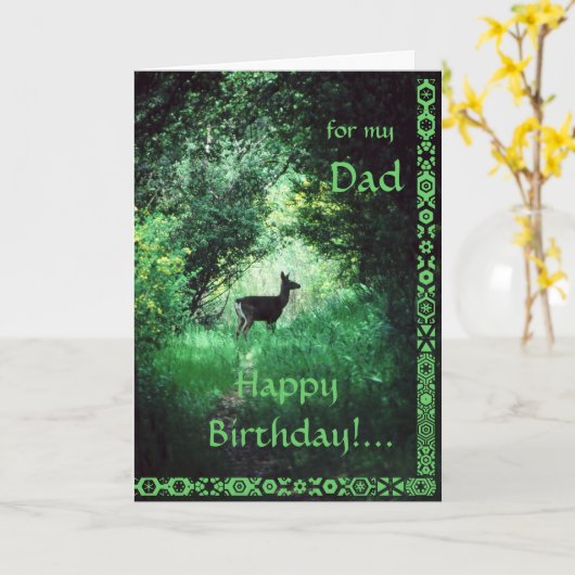 Vaters Geburtstag: Hirsch im Wald Karte (Gelbe Blume)