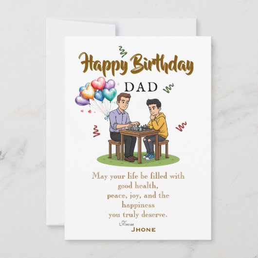 Vaters Geburtstag Karte (Vorderseite)