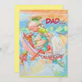 Vaters Geburtstagskarte. Dankeskarte (Vorne/Hinten)