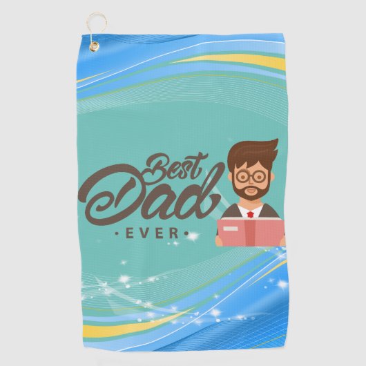 Vaters Glückshandtuch: Bestes Vater Golf Handtuch (Vorderseite)