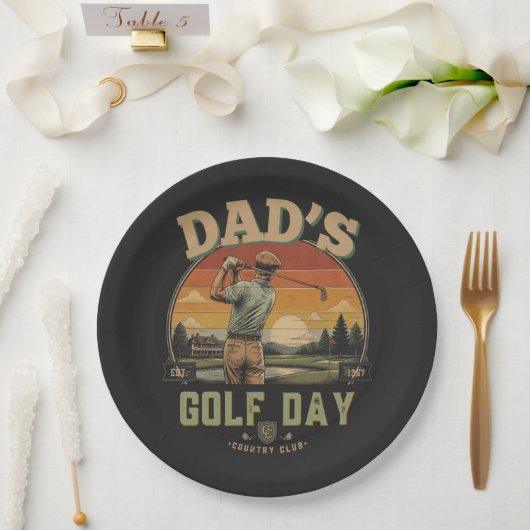 Vaters Golf-Tag Pappteller (Hochzeit)