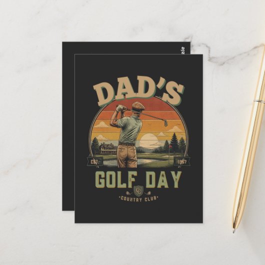 Vaters Golf-Tag Postkarte (Vorderseite/Rückseite Beispiel)