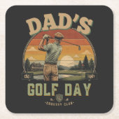 Vaters Golf-Tag Rechteckiger Pappuntersetzer (Vorderseite)