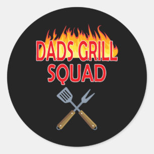 Vaters Grill Squad Funny Grillen Vatertag Runder Aufkleber