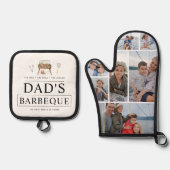 Vaters GRILLEN Barbeque | 7 FOTO Ofenhandschuh & Topflappen-Set (Vorderseite)