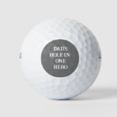 Vaters Hole-in-One Helden-Initialen Gray & White Golfball (Vorderseite)