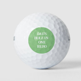Vaters Hole-in-One-Helden-Initialen Grün und Weiß Golfball