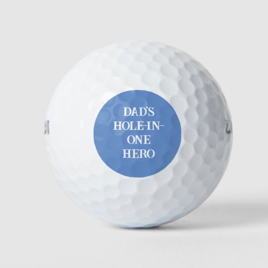 Vaters Hole-in-One-Helden-Initials Blue&White Golfball (Vorderseite)