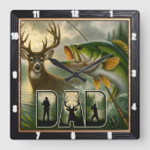 Vaters Jagdwild Quadratische Wanduhr (Vorderseite)