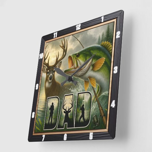 Vaters Jagdwild Quadratische Wanduhr (Winkel)