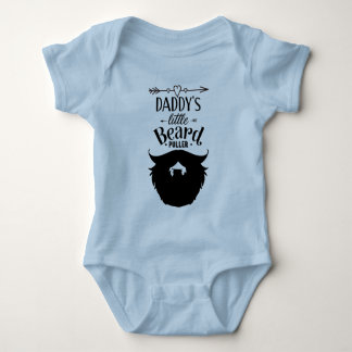 Vaters kleiner Bartzupfer-Shirt Blau Baby Strampler