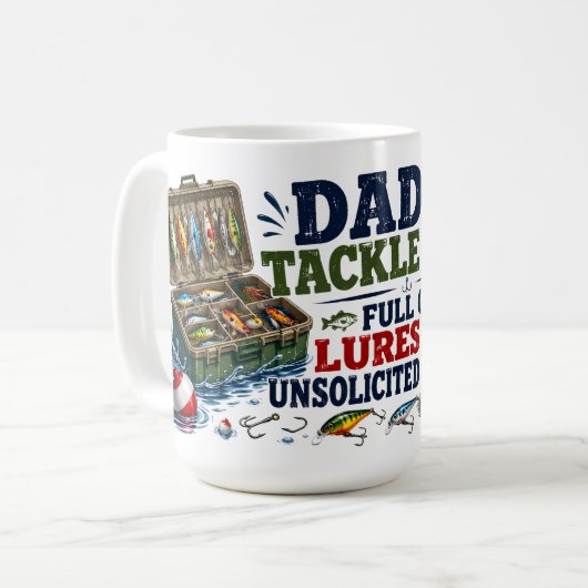 Vaters Köderbox Köder & Ratschläge Tasse (Vorderseite Links)