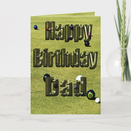 Vaters Lawn Bowls Birthday Card Karte (Vorderseite)
