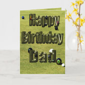 Vaters Lawn Bowls Birthday Card Karte (Gelbe Blume)
