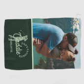 Vaters Lieblings-Caddie-Foto Golfhandtuch (Horizontal)