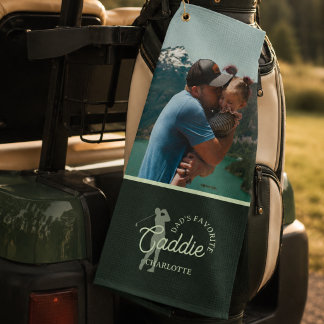 Vaters Lieblings-Caddie-Foto Golfhandtuch