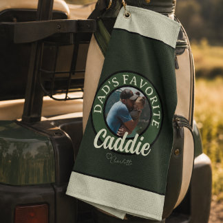 Vaters Lieblings-Caddie-Foto Golfhandtuch