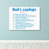 Vaters Lieblings-Redewendungen verpackt Leinwand G (Insitu (Holzboden))