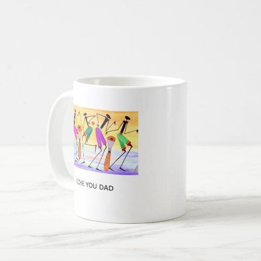 Vaters moderne afrikanische Kunst, die Glück ausdr Kaffeetasse (Vorderseite Links)