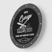 Vaters Name Garage Chevy LKW Fun Slogan Große Wanduhr (Winkel)