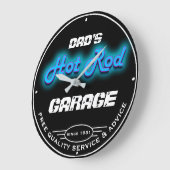 Vaters oder irgendein Name Garage Blue Imitate suc Große Wanduhr (Winkel)