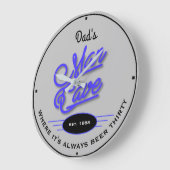 Vaters oder irgendeine Name Man Höhle Retro Blue G Große Wanduhr (Winkel)