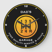 Vaters oder irgendeine Namensgarage, Black Gold Ge Große Wanduhr (Vorderseite)