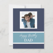 Vaters Personalisiertes Foto zum Geburtstag Dankeskarte (Vorderseite)