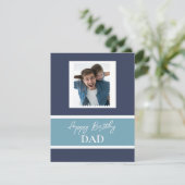 Vaters Personalisiertes Foto zum Geburtstag Dankeskarte (Stehend Vorderseite)